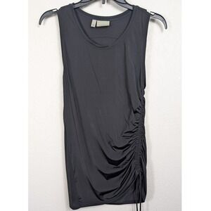 Athleta Women's Black Tank Top‎ Ruched Side Sleeveless Athletic Shirt Small